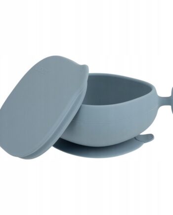 B.box MIESECZKA MISKA SILIKONOWA Z PRZYSSAWKĄ Z POKRYWKĄ BŁEKITNA 6M+