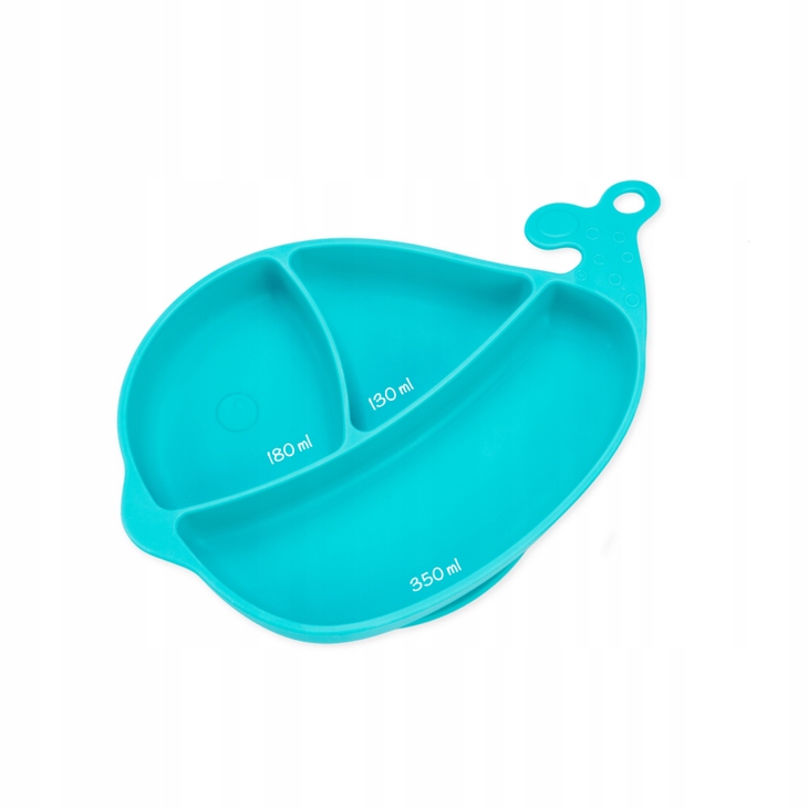 GiliGums TALERZ TRÓJDZIELNY Z PRZYSSAWKĄ + SZCZTUĆCE MORSKI 6M+