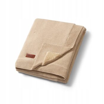 BABYONO KOCYK KOC BAWEŁNIANY Z FLANELOWYM PODSZYCIEM CIEPŁY 75X100CM BEŻ