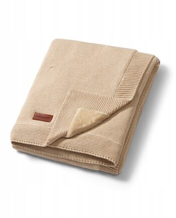 BABYONO KOCYK KOC BAWEŁNIANY Z FLANELOWYM PODSZYCIEM CIEPŁY 75X100CM BEŻ