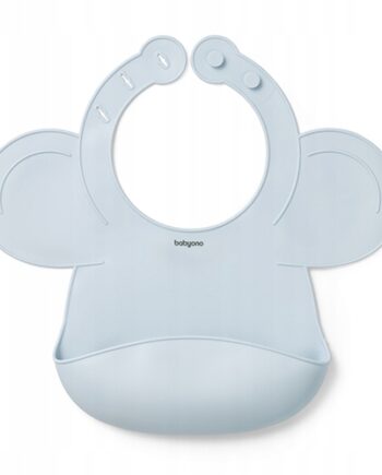 BABYONO ŚLINIAK SILIKONOWY Z REGULOWANYM ZAPIĘCIEM MIĘKKI NIEBIESKI 1639/01