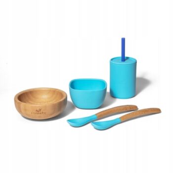 AVANCHY ZESTAW OBIADOWY DLA DZIECI BAMBUS SILIKON