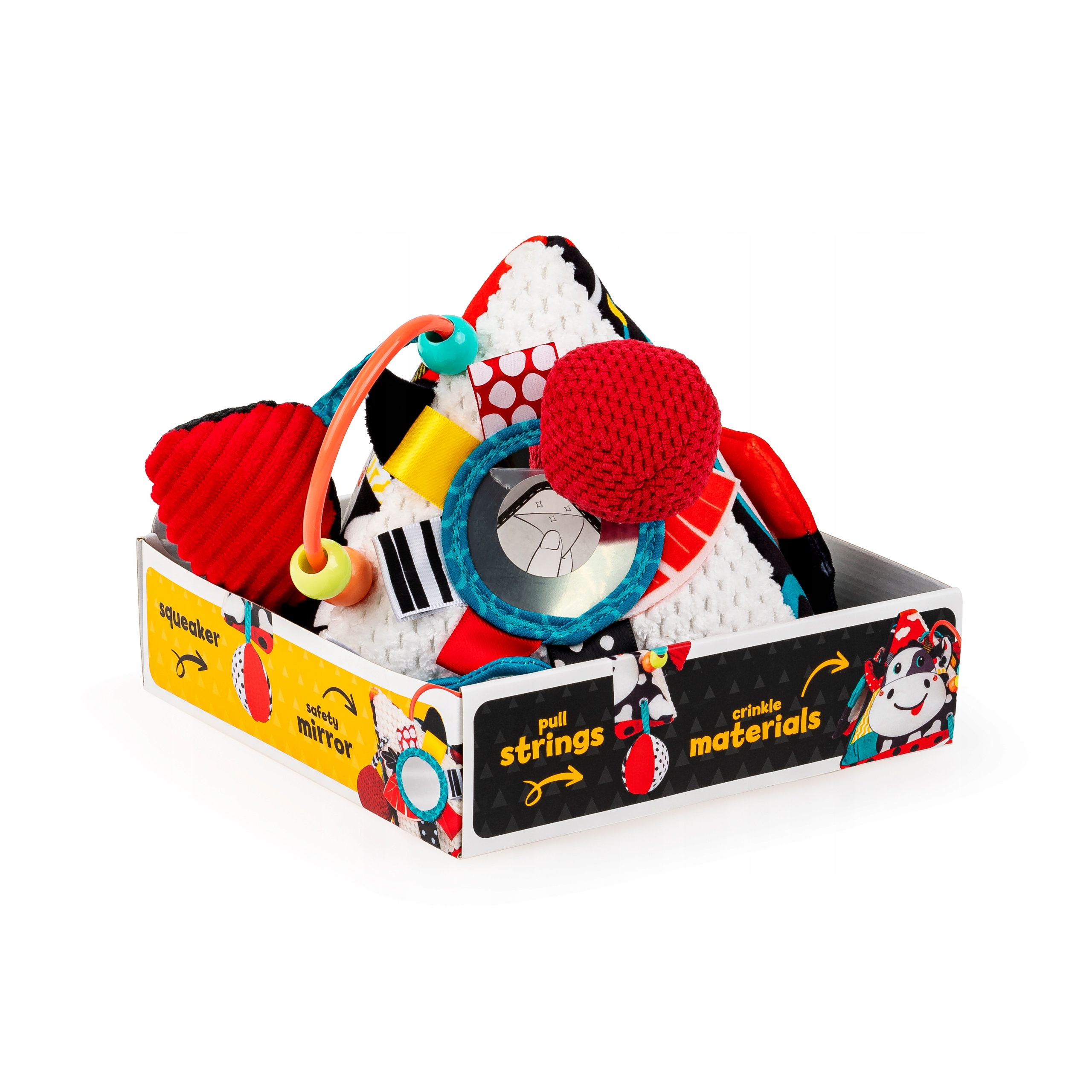BALIBAZOO ZABAWKA SENSORYCZNA PIRAMIDKA KONTRASTOWA KROWA DELUXE 0M+