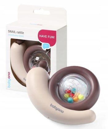 BABYONO GRZECHOTKA ERGONOMICZNA SNAIL 3M+