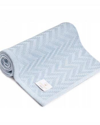 YOONCO KOC LETNI KOCYK BAMBUSOWY 80x100 CIENKI MGIEŁKA JODEŁKA NIEBIESKI