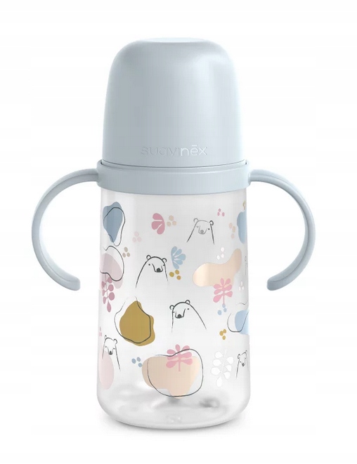 SUAVINEX DRUGI KUBEK Z SILIKONOWYM USTNIKIEM BEARS 270ML NIEBIESKI 6M+