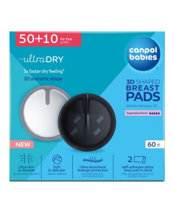 CANPOL ODDYCHAJĄCE ULTRACHŁONNE WKŁADKI LAKTACYJNE 3D 60SZT CZARNE