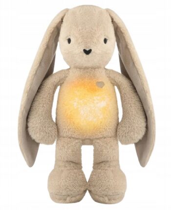 SZUMISIE MIŚ KRÓLIK 5W1 Z LAMPKĄ BEŻOWY SZUMY MELODIE WIBRACJE CZUJNIK SNU