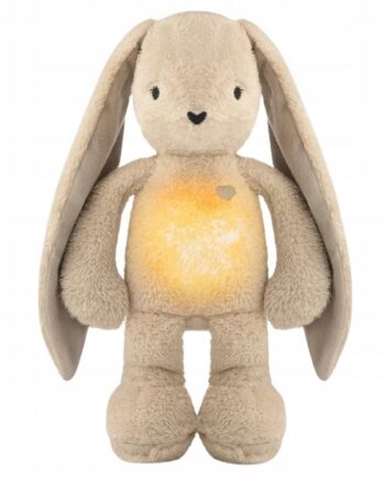 SZUMISIE MIŚ KRÓLIK 5W1 Z LAMPKĄ BEŻOWY SZUMY MELODIE WIBRACJE CZUJNIK SNU