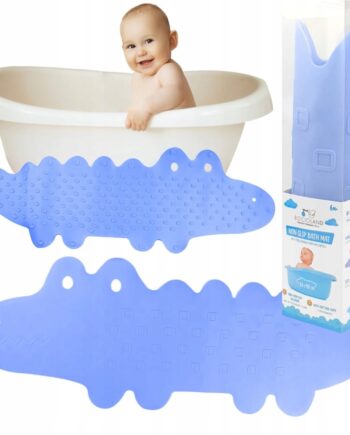 BOCIOLAND MATA ANTYPOŚLIZGOWA KROKODYL DO KĄPIELI SILIKON 33 × 90 cm