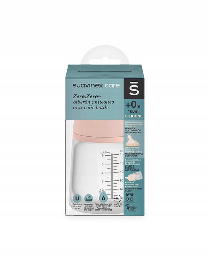 SUAVINEX BUTELKA ZERO ZERO 180ML REGULOWANY PRZEPŁ