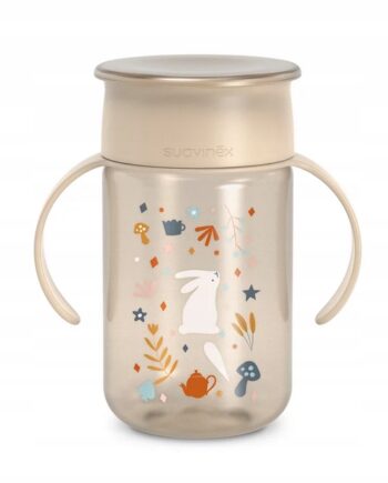 SUAVINEX KUBEK TRENINGOWY DO NAUKI PICIA 360 WONDERLAND BEŻOWY 340ML 12M+