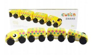 CUBICA DREWNIANA ŻMIJKA WĄŻ Z MAGNESAMI ZABAWKA MOTORYCZNA