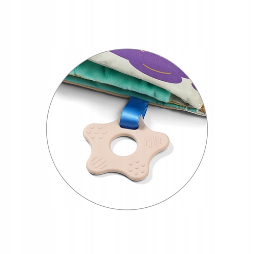 BABYONO KSIĄŻECZKA EDUKACYJNA SENSORYCZNA MIĘKKA FARMA Z GRYZAKIEM 0M+