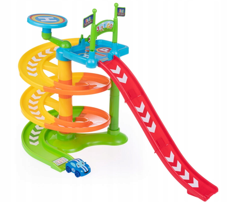 DUMEL FLOTA MIEJSKA ZJEŻDŻALNIA Z MIĘKKIM SAMOCHODZIKIEM 12M+