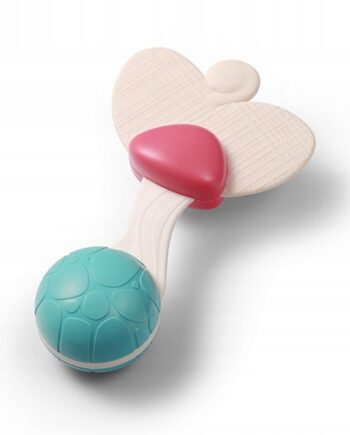 BABYONO GRZECHOTKA Z GRYZAKIEM SILIKONOWYM NA ZĄBKOWANIE 3M+ 1589