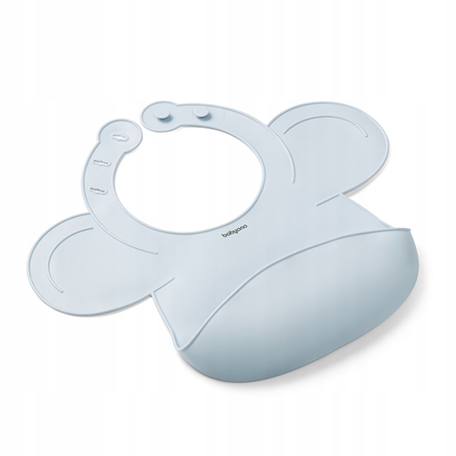 BABYONO ŚLINIAK SILIKONOWY Z REGULOWANYM ZAPIĘCIEM MIĘKKI NIEBIESKI 1639/01