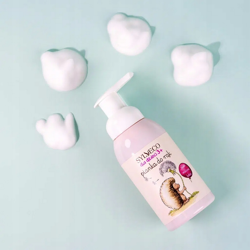 SYLVECO DELIKATNA PIANKA DO MYCIA RĄK RÓŻOWA DLA DZIECI 3+ NIE WYSUSZA