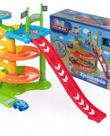 DUMEL FLOTA MIEJSKA ZJEŻDŻALNIA Z MIĘKKIM SAMOCHODZIKIEM 12M+