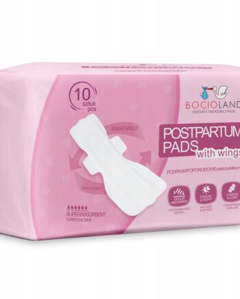 BOCIOLAND WYSOKOCHŁONNE PODKŁADY PODPASKI POPORODOWE NA DZIEŃ I NOC 10 SZT