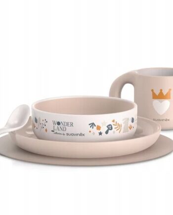 SUAVINEX ZESTAW OBIADOWY DO KARMIENIA MALUCHA RÓŻ WONDERLAND