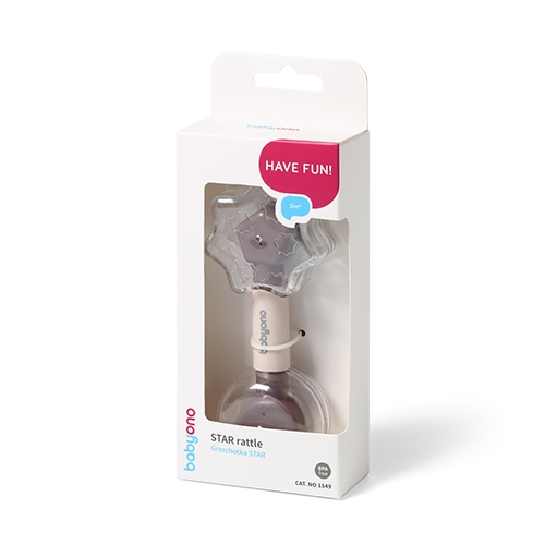 BABYONO GRZECHOTKA ERGONOMICZNA STAR 3M+