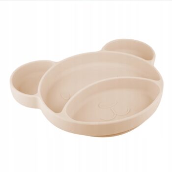 CANPOL TALERZ TALERZYK SILIKONOWY TRÓJDZIELNY Z PRZYSSAWKĄ MIŚ 6M+