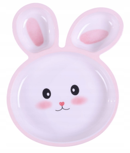 BOCIOLAND ZESTAW NACZYŃ Z MELAMINY DLA DZIECI 5 ELEMENTÓW KRÓLIK