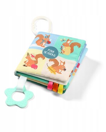 BABYONO KSIĄŻECZKA EDUKACYJNA SENSORYCZNA MIĘKKA PORY ROKU Z GRYZAKIEM 0M+