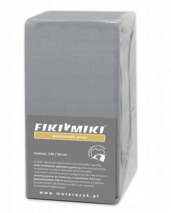 Fiki Miki Prześcieradło jersey bawełna 120x60 szar