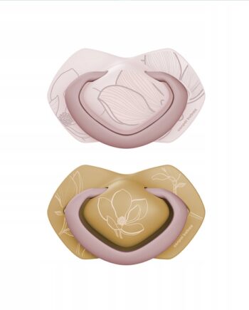 CANPOL SMOCZEK SILIKONOWY SYMETRYCZNY LIGHT TOUCH 6-18M GOLD 2SZT RÓŻ