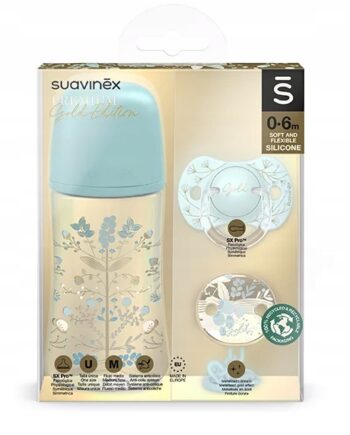 SUAVINEX ZESTAW BUTELKA SMOCZEK ZAWIESZKA GOLD