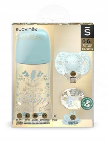 SUAVINEX ZESTAW BUTELKA SMOCZEK ZAWIESZKA GOLD