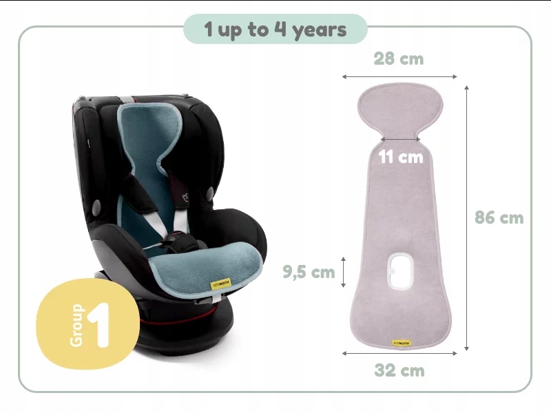 AEROMOOV MATA WKŁADKA ANTYPOTOWA DO FOTELIKA 9-18KG GR.1 MINT