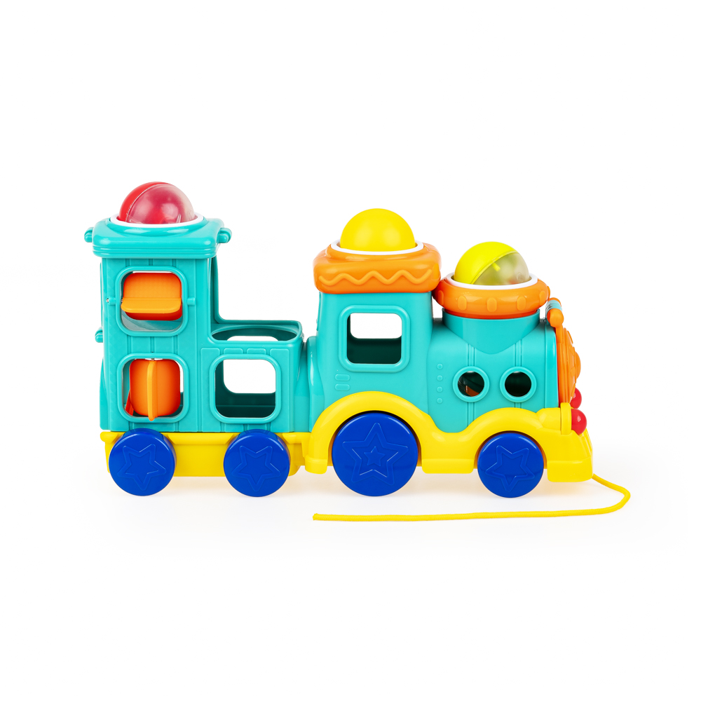 DUMEL POCIĄG CIUCHCIA PUK PUK PIŁECZKI + MŁOTEK + SZNUREK DO PROWADZENIA