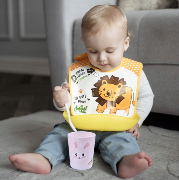 BOCIOLAND ZESTAW NACZYŃ Z MELAMINY DLA DZIECI 5 ELEMENTÓW KRÓLIK