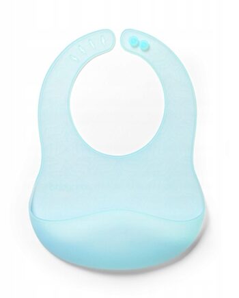 BABYONO ŚLINIAK ULTRACIENKI SILIKONOWY LEKKI REGULOWANE ZAPIĘCIE NIEBIESKI