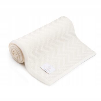 YOONCO KOCYK KOC LETNI BAMBUSOWY 80x100 CM CIENKI MGIEŁKA JODEŁKA KREMOWY