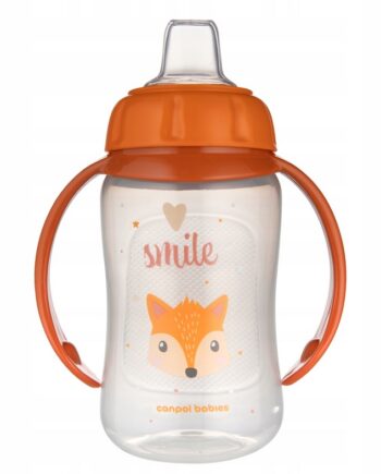 CANPOL KUBEK NIEKAPEK TRENINGOWY Z USTNIKIEM MIĘKKIM 6M+ POMARAŃCZ