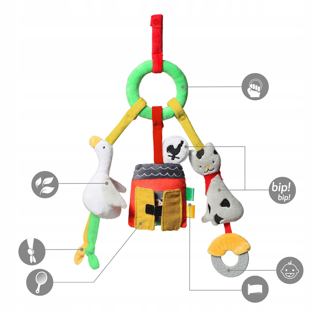 BABYONO ZABAWKA ZAWIESZKA DO WÓZKA FOTELIKA ON THE FARM