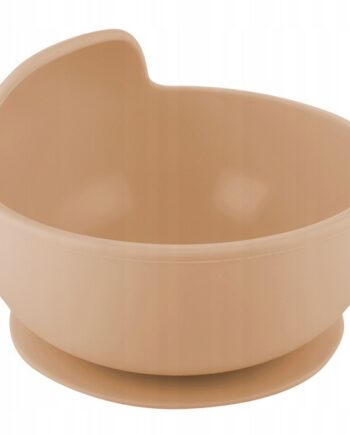 CANPOL MISECZKA SILIKONOWA Z PRZYSSAWKĄ 330ML 6M+ BEŻ