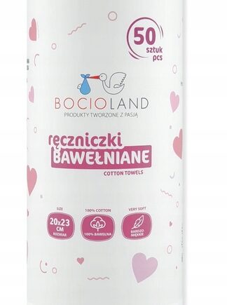 BOCIOLAND RĘCZNIK BAWEŁNIANY NA ROLCE 20X23CM BAWEŁNA ORGANICZNA 50SZT