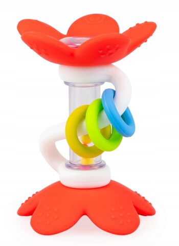 GiliGums GRZECHOTKA GRZECHOCZĄCE KWIATKI CZERWONE 3M+