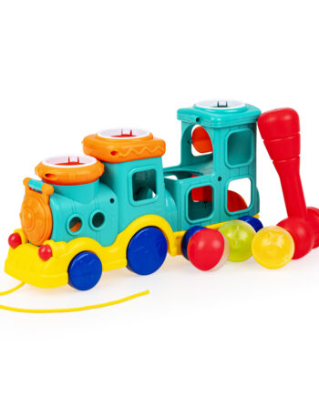 DUMEL POCIĄG CIUCHCIA PUK PUK PIŁECZKI + MŁOTEK + SZNUREK DO PROWADZENIA