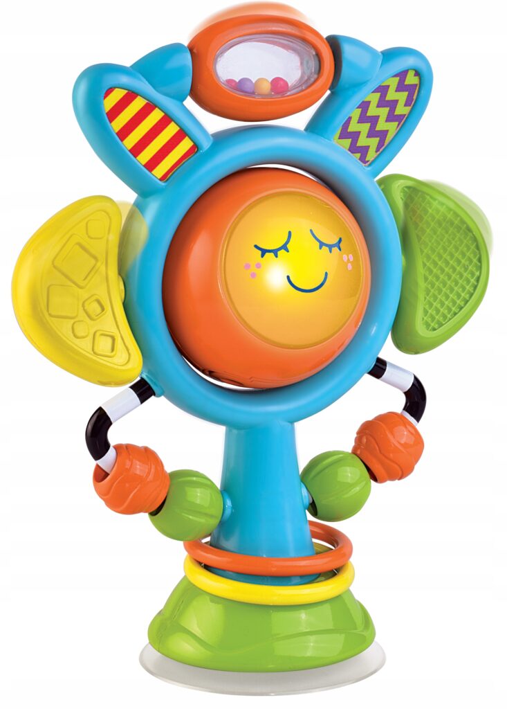 DUMEL SŁONECZKO NA PRZYSSAWCE MIGAJĄCE ŚWIATEŁKA GRZECHOTKA 6M+