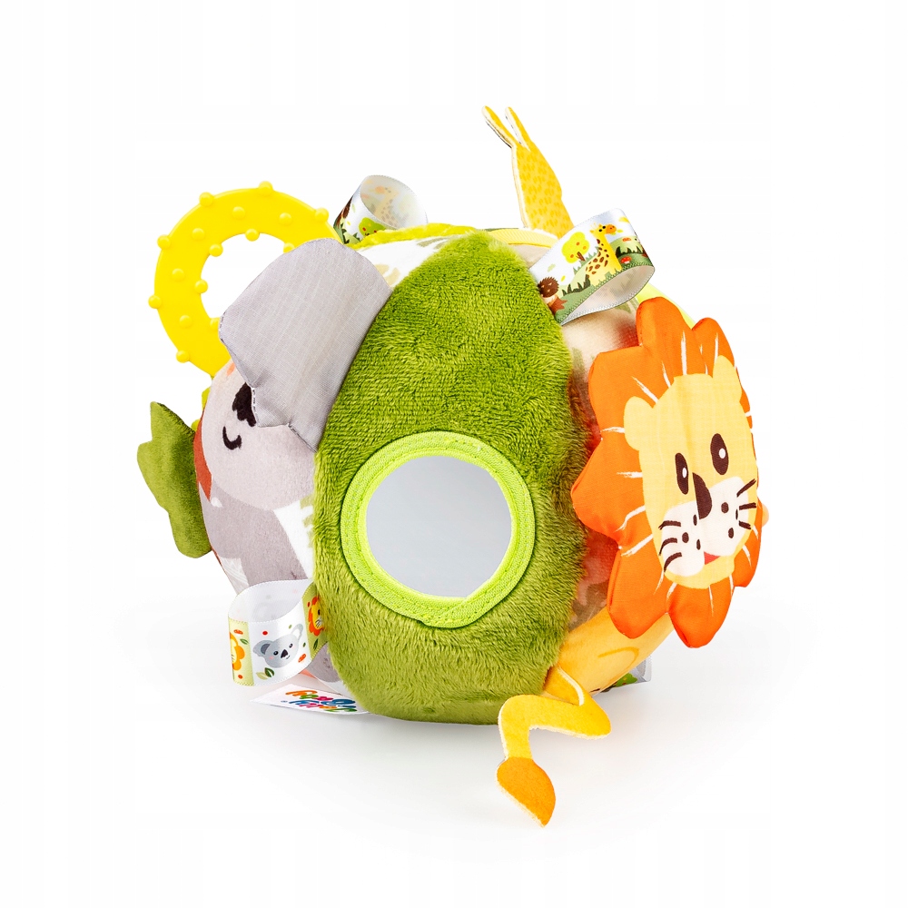 JOLLY BABY PIŁKA DŻUNGLA DELUXE DZWONECZEK PISZCZAŁKA 0M+