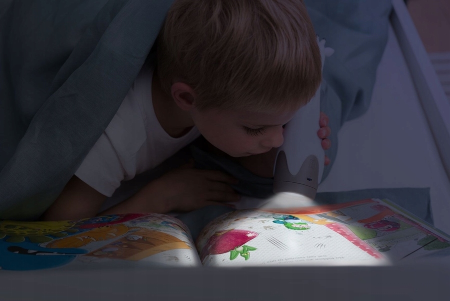 ZAZU KIDS LAPMKA Z LATARKĄ ŻYRAFA SZARA 7 RÓŻNYCH KOLORÓW USB