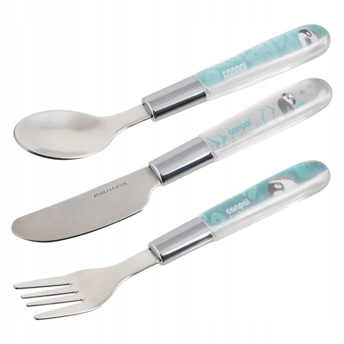 CANPOL SZTUĆCE ZESTAW ZE STALI NIERDZEWNEJ BEZPIECZNE EXOTIC METALOWE NIEB.