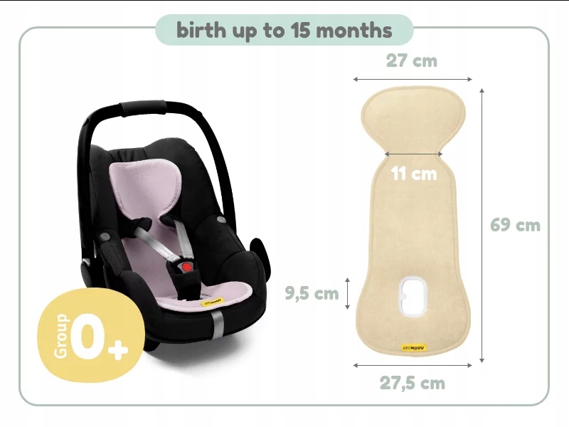 AEROMOOV MATA WKŁADKA ANTYPOTOWA DO FOTELIKA 0-13KG GR.0 ANTRACYT