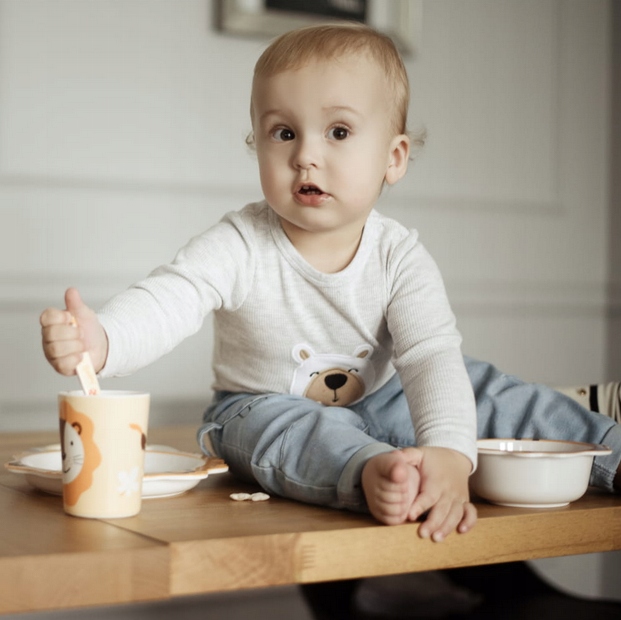BOCIOLAND ZESTAW NACZYŃ Z MELAMINY DLA DZIECI 5 ELEMENTÓW LEW